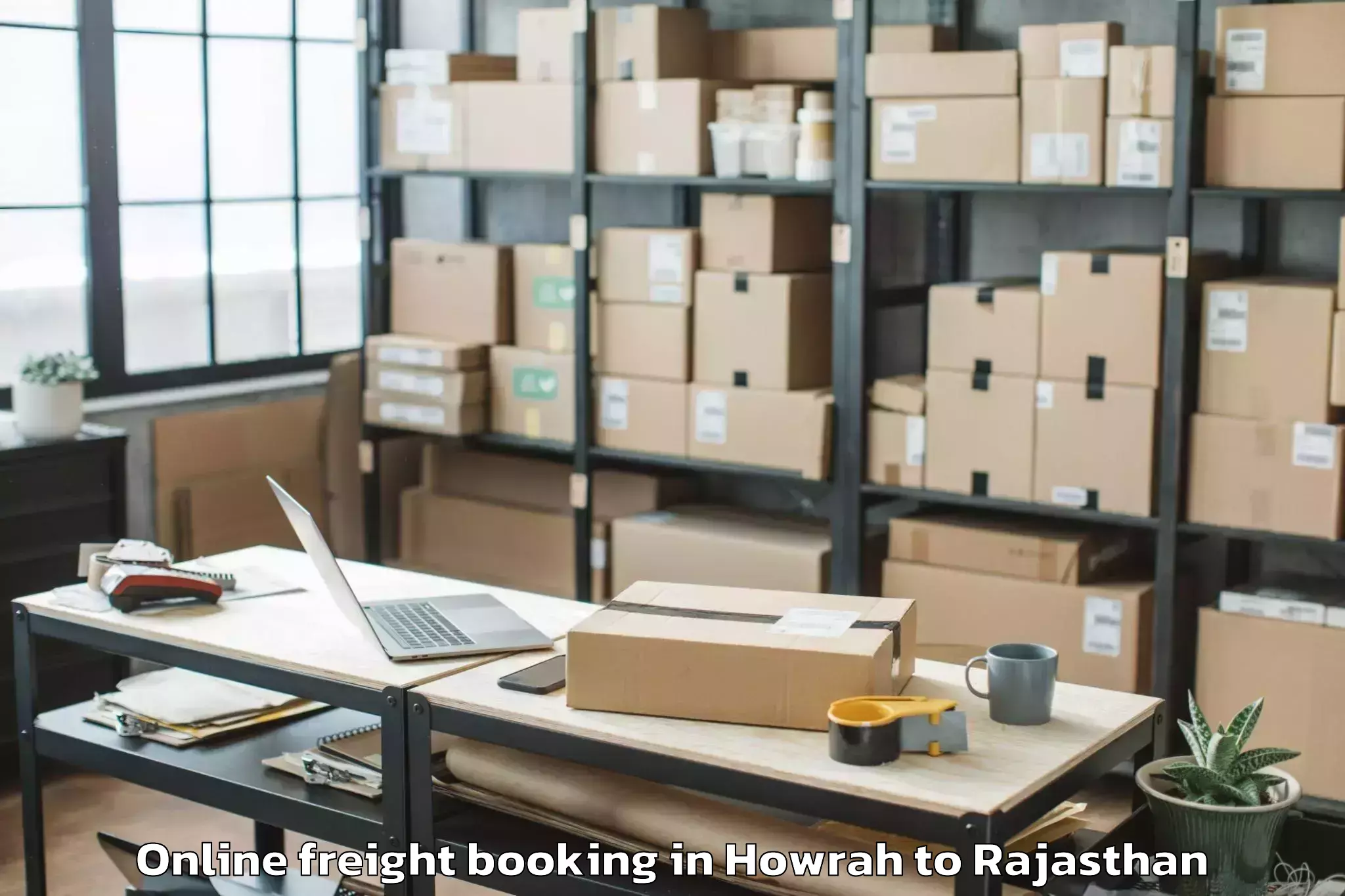 Easy Howrah to Bhilwara Online Freight Booking Booking